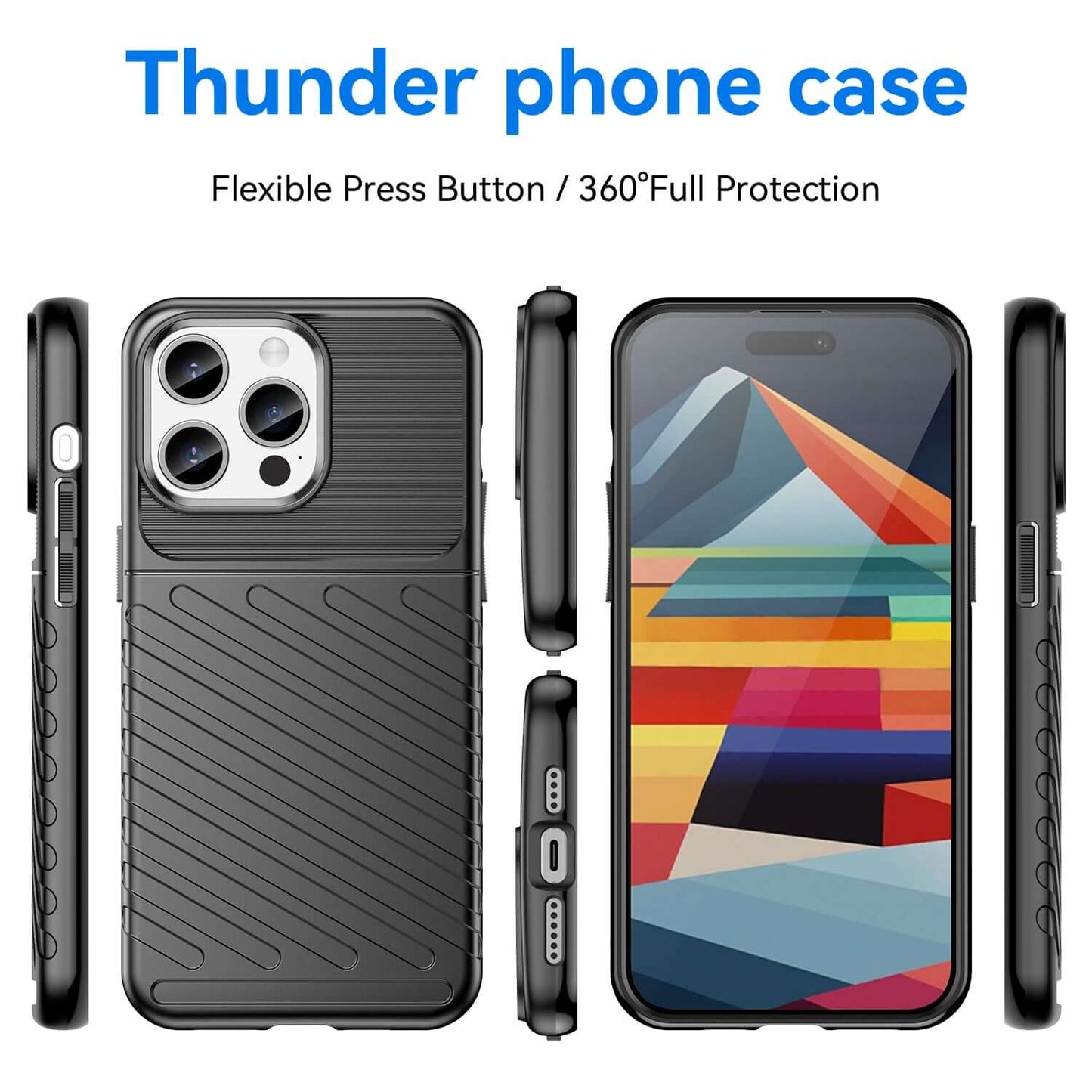 Hülle für iPhone 15 Pro Schwarz Handy Schutz Case Bumper - Bontalin refurb