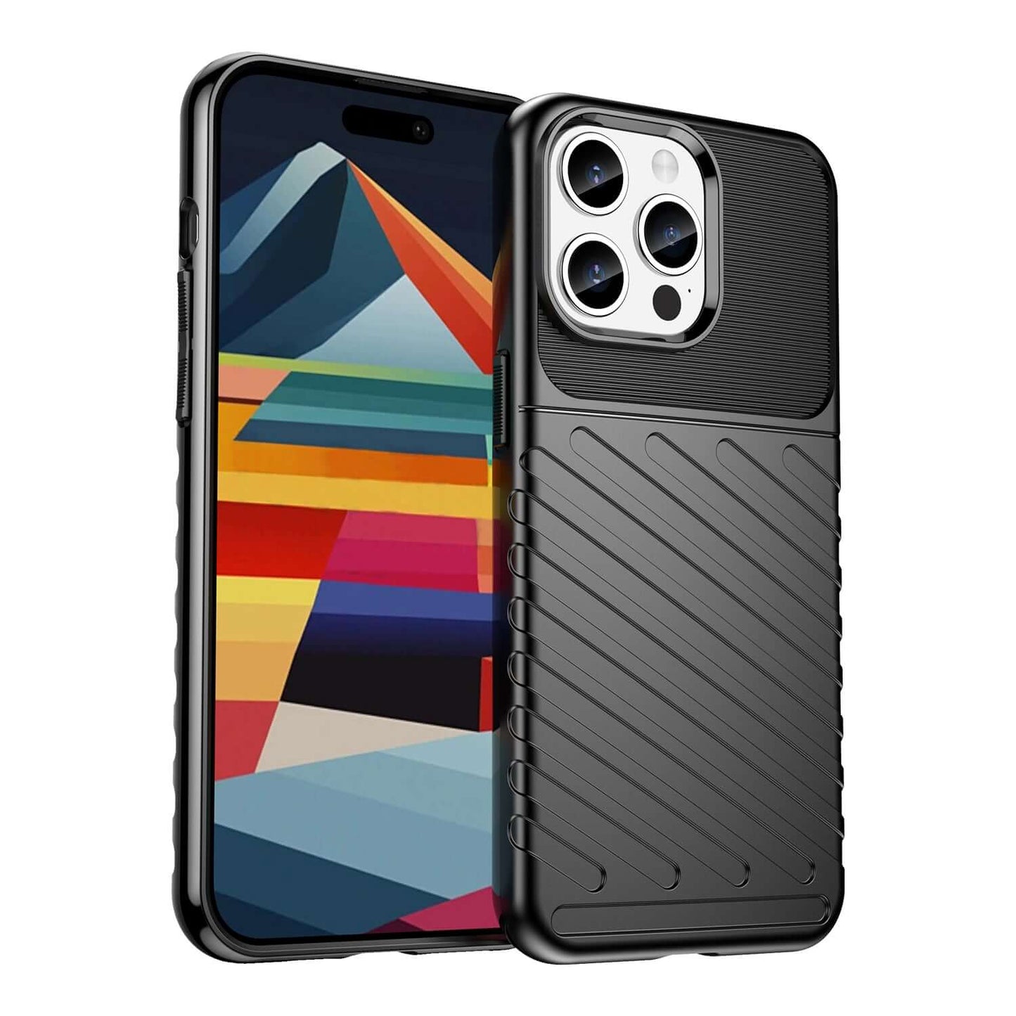 Hülle für iPhone 15 Pro Schwarz Handy Schutz Case Bumper - Bontalin refurb